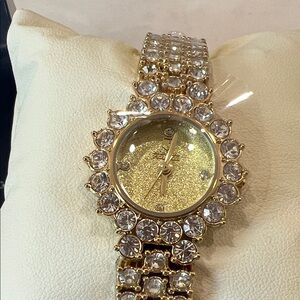 Women's Gold Crystal Watch - Montres Prestige